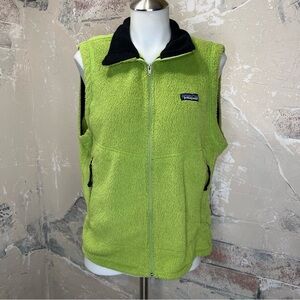 Patagonia M zip front Regulator vest made in USA vintage, lime green gorpcore